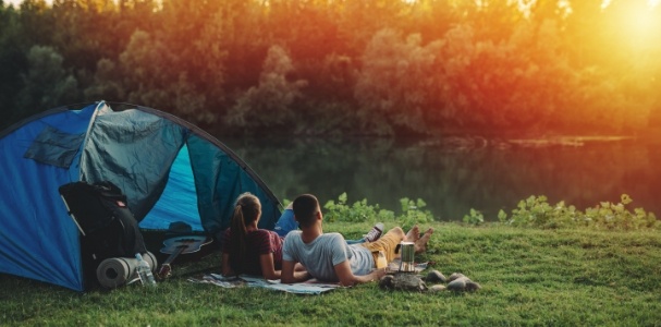 Couple camping