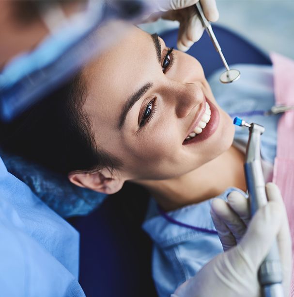 woman getting dental checkup