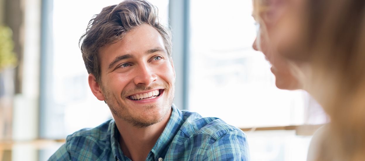 handsome man smiling