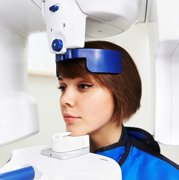 woman in cone beam system